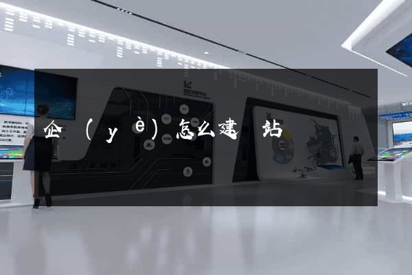 企業(yè)怎么建網站