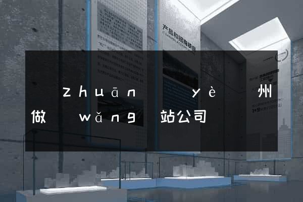 專(zhuān)業(yè)廣州做網(wǎng)站公司