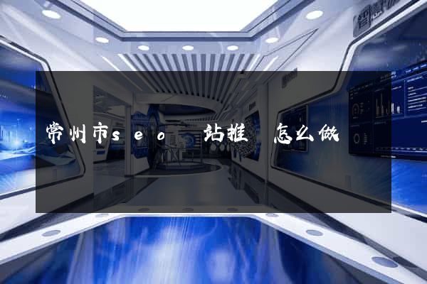 常州市seo網站推廣怎么做 常州市seo網站推廣怎么做