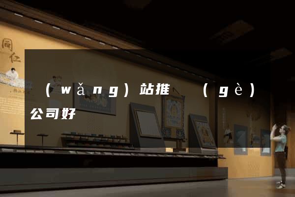 網(wǎng)站推廣個(gè)公司好